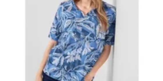 Cecil Damen Leinenbluse mit Tunikaband in Blau, Gr: S ansehen