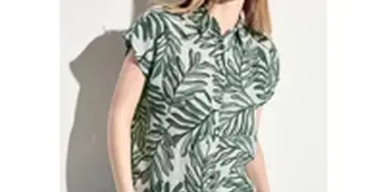 Cecil Damen Leinenbluse mit Print in Grün, Gr: S ansehen