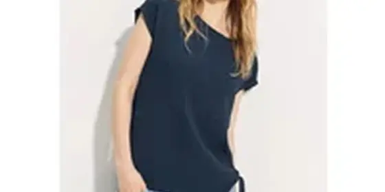 Cecil Damen Crepe Knoten Bluse in Blau, Gr: XS ansehen