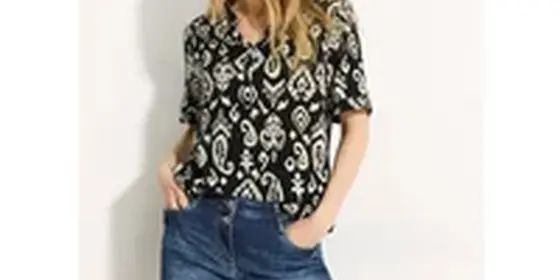 Cecil Damen Print Bluse in Schwarz, Gr: M ansehen