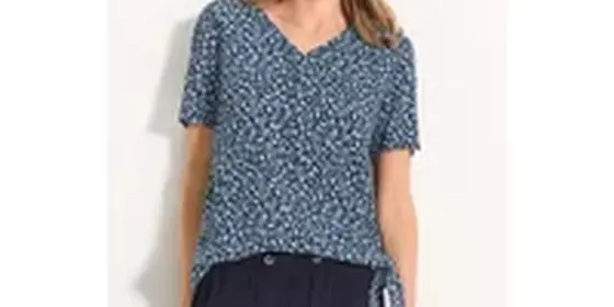 Cecil Damen Sommer Print Bluse in Blau, Gr: XXL ansehen