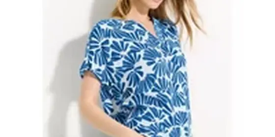 Cecil Damen Print Bluse mit Kurzarm in Blau, Gr: S ansehen
