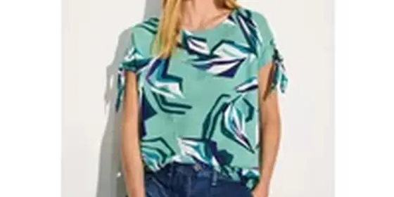 Cecil Damen Bedruckte T-Shirt-Bluse in Grün, Gr: L ansehen
