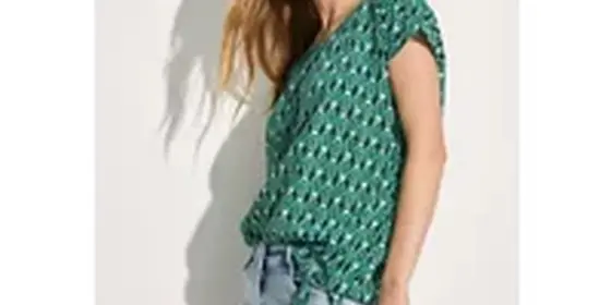 Cecil Damen Bluse mit grafischem Muster in Grün, Gr: M ansehen