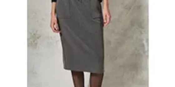 Cecil Damen Silk-touch Midi-Rock in Grau, Gr: M ansehen