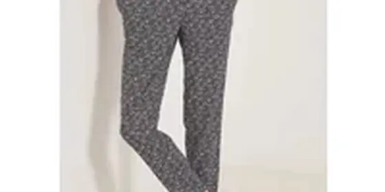 Cecil Damen Print Casual Fit Hose in Grau, Gr: XXL ansehen