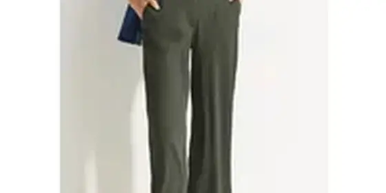 Cecil Damen Wide Leg Hose mit Struktur in Grün, Gr: XL ansehen
