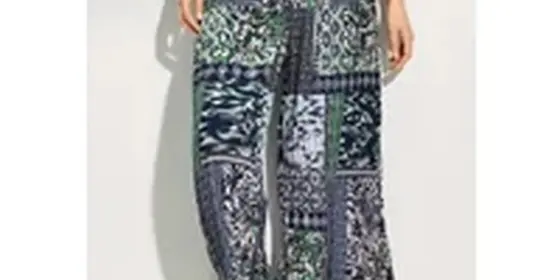 Cecil Damen Patchwork Print Hose in Blau, Gr: XS ansehen