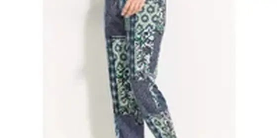 Cecil Damen Patchwork Print Hose in Blau, Gr: S ansehen