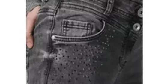 Cecil Damen Jeans mit Glitzer-Details in Grau, Gr: 31 ansehen