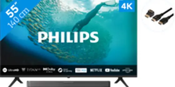 Philips 55PUS7009 + Soundbar + HDMI-Kabel ansehen