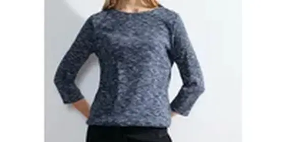 Cecil Damen Melange Rippshirt in Blau, Gr: XL ansehen