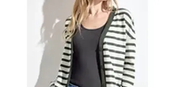 Cecil Damen Gestreifter Cardigan in Weiß|Grün, Gr: XXL ansehen