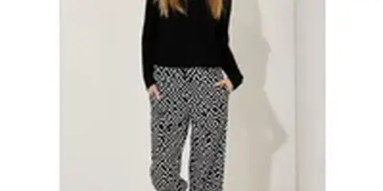 Cecil Damen Print Loose Fit Hose in Schwarz, Gr: XXL ansehen