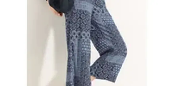 Cecil Damen Patchwork Print Hose in Blau, Gr: XS ansehen