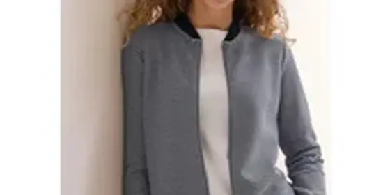 Cecil Damen Gestreifte Sweatjacke in Blau, Gr: L ansehen