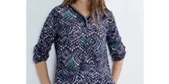 Cecil Damen Multicolor Printbluse in Blau, Gr: XXL ansehen