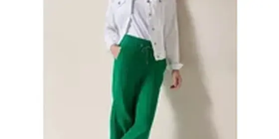 Cecil Damen Wide Leg Musselin Hose in Grün, Gr: L ansehen