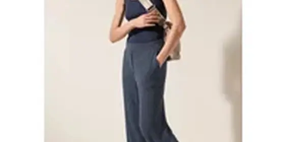 Cecil Damen Wide Leg Strukturhose in Blau, Gr: L ansehen