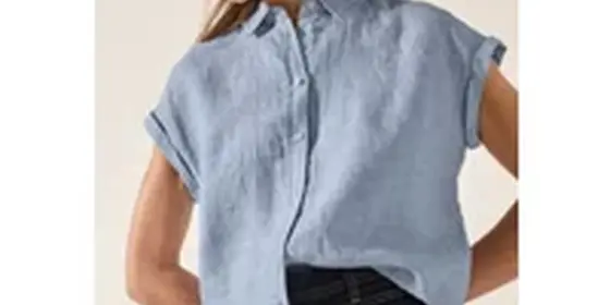 Cecil Damen Chambray Leinenbluse in Blau, Gr: XL ansehen
