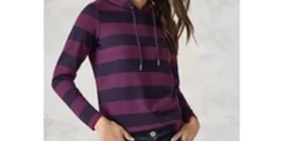 Cecil Damen Gestreiftes Kapuzenshirt in Pink, Gr: M ansehen