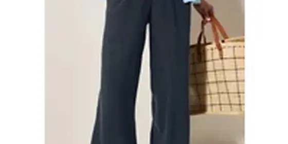Cecil Damen Wide Leg Musselin Hose in Blau, Gr: L ansehen