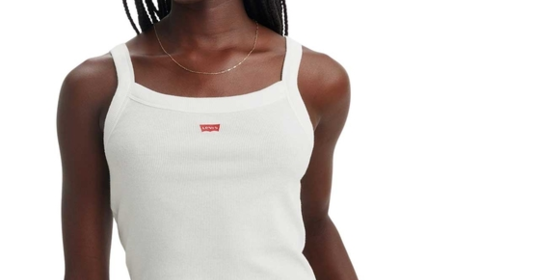 Levis Top Sporty Rib Tank Top in White + ansehen