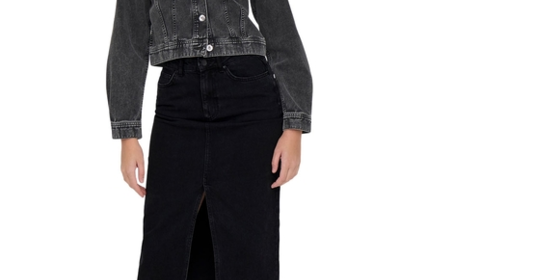 ONLY Jeansrock Bianca in Schwarz mit Schlitz vorne ansehen