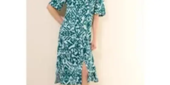 Cecil Damen Gemustertes Leinenmix-Kleid in Grün, Gr: XL ansehen