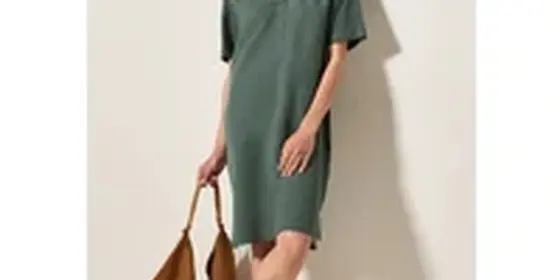 Cecil Damen Split Neck Leinenmix Kleid in Grün, Gr: XS ansehen