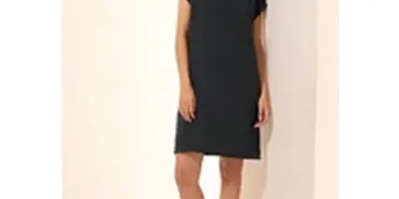 Cecil Damen Musselin-Kleid in Unifarbe in Schwarz, Gr: L ansehen