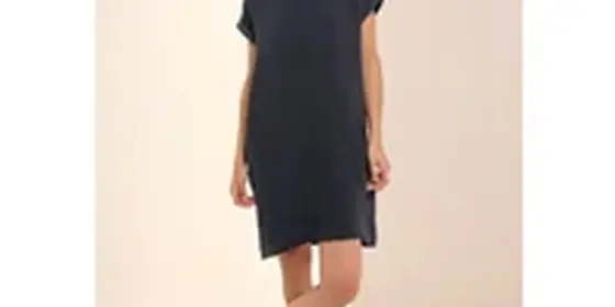 Cecil Damen Musselin-Kleid in Unifarbe in Blau, Gr: L ansehen