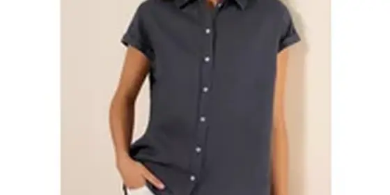 Cecil Damen Leinen-Hemdbluse in Grau, Gr: L ansehen