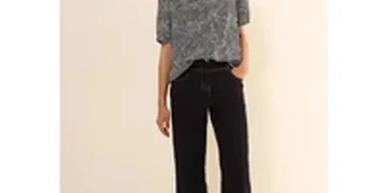 Cecil Damen Gemusterte Split Neck Bluse in Grau, Gr: XL ansehen